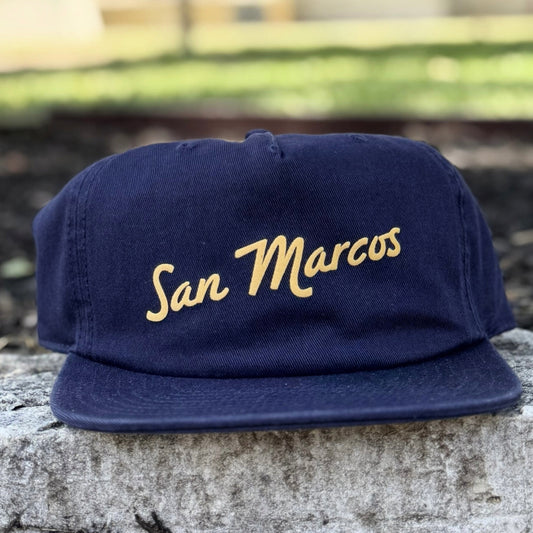 San Marcos Script Text Cotton Hat