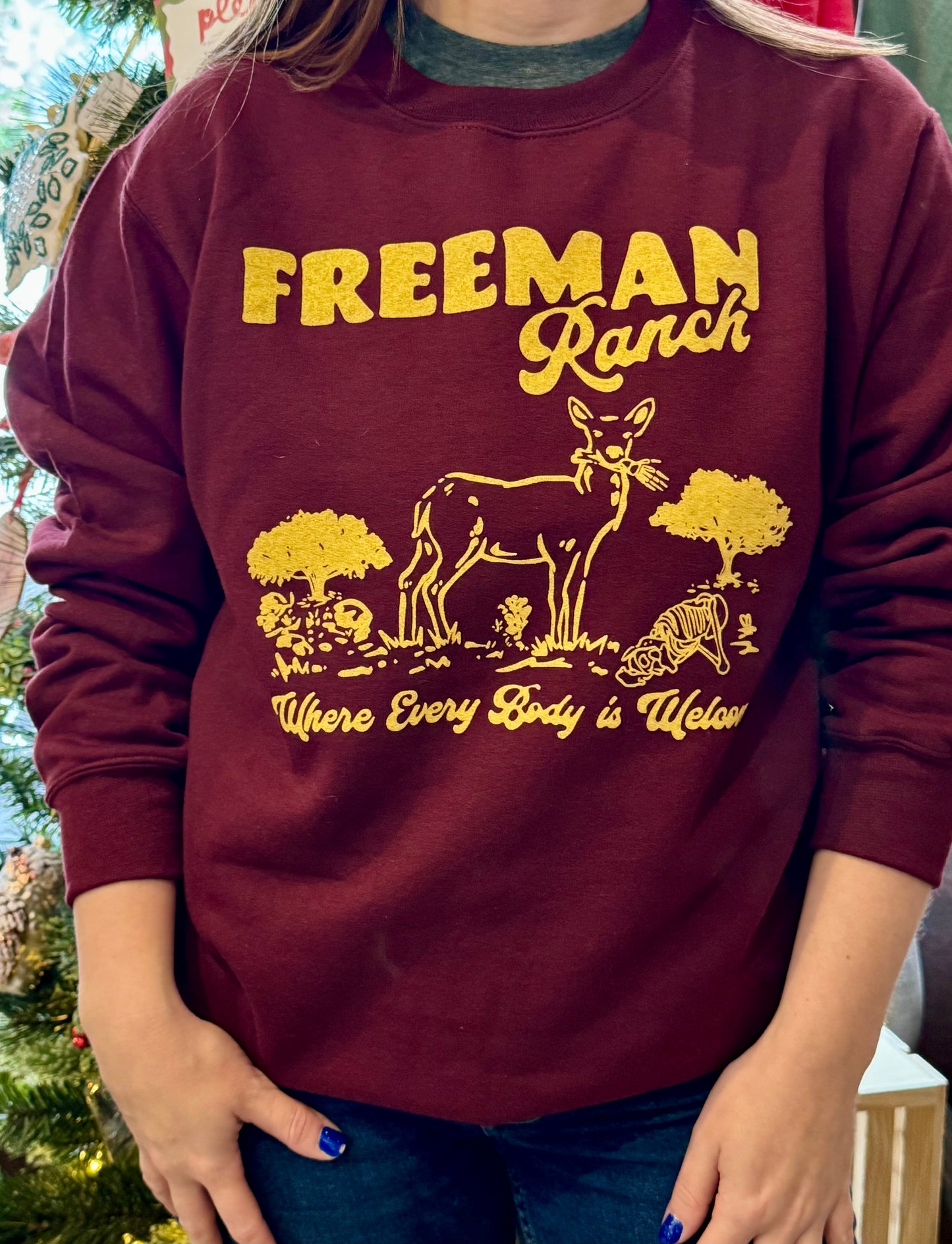Freeman Ranch Crewneck Sweatshirt - Maroon