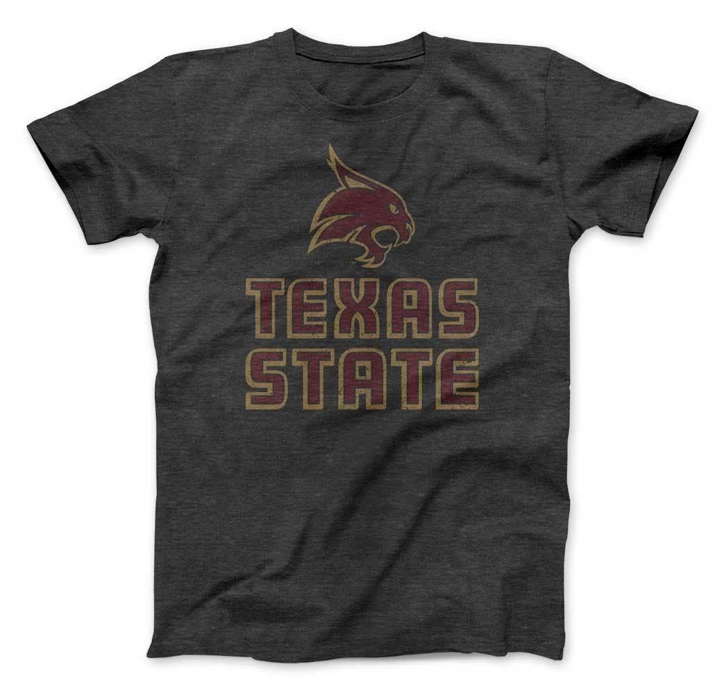 Texas State University Stacked Logo T-shirt (Charcoal)