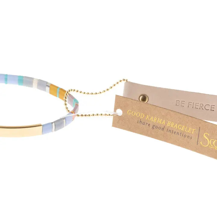 Good Karma Miyuki Bracelet - Be Fierce Lavender/Gold