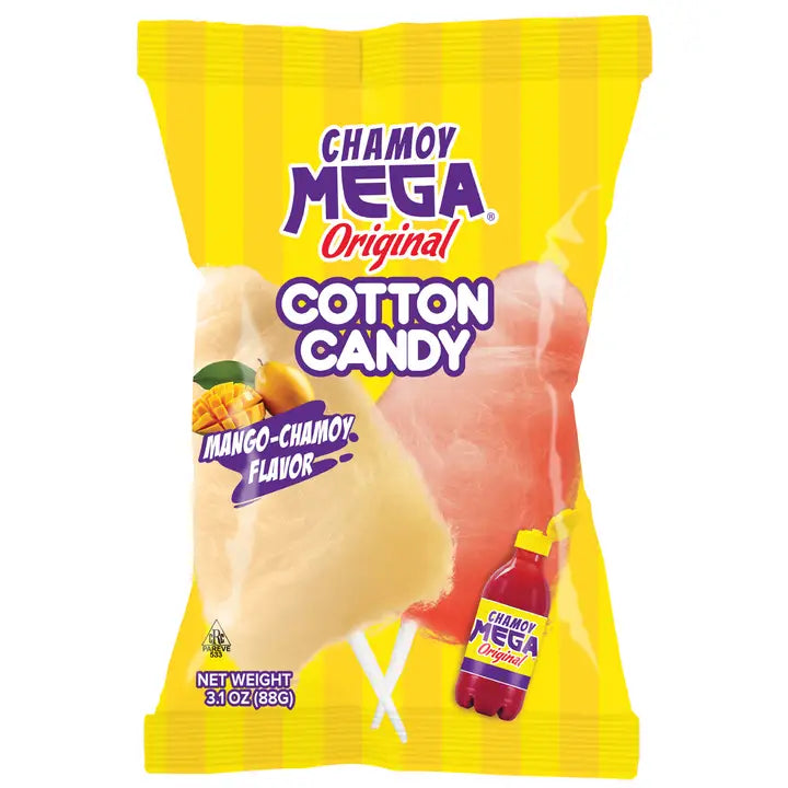 Chamoy Mega Mango-Chamoy Cotton Candy, 3.1oz Bag