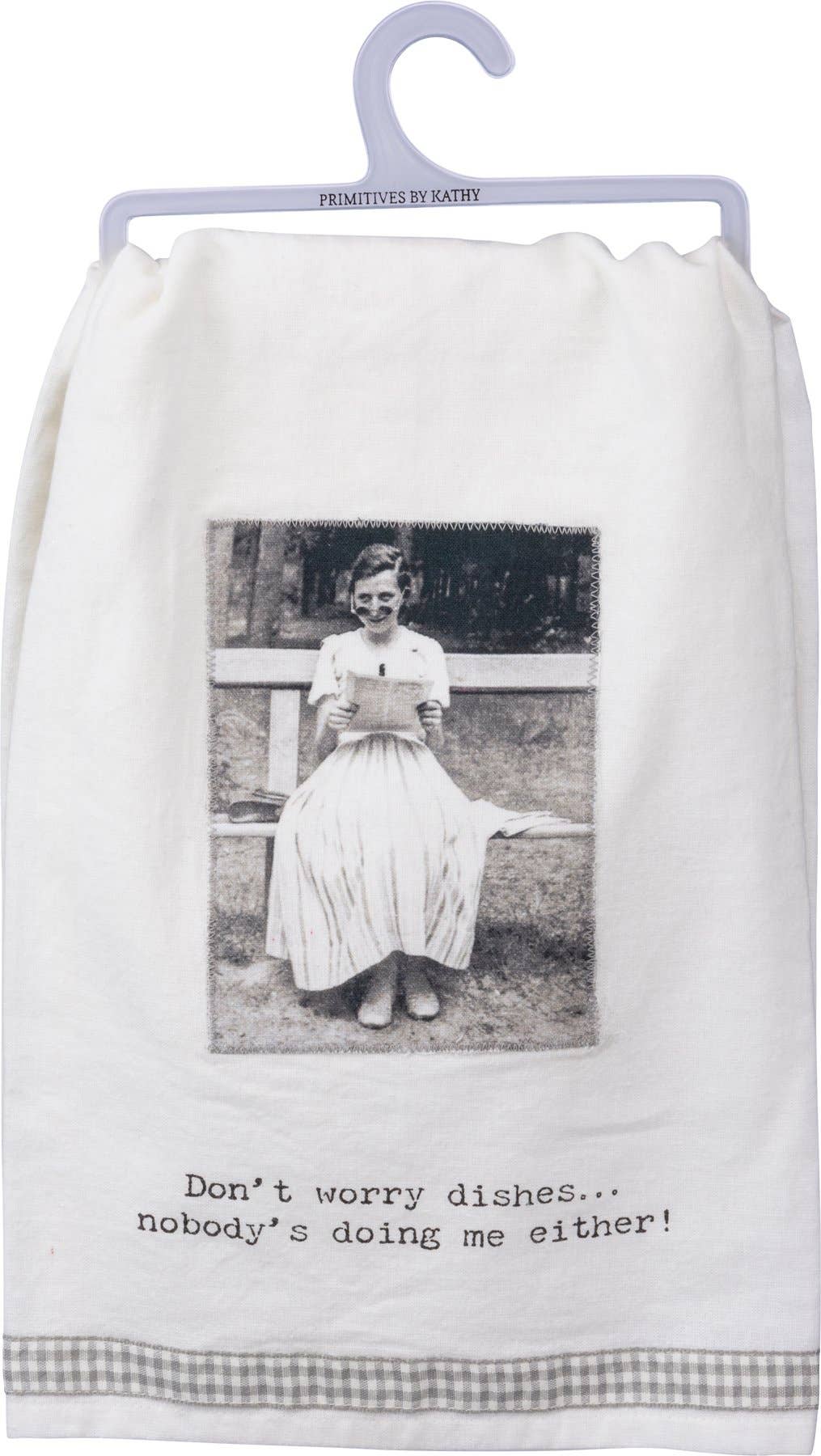 Don't Worry Dishes Vintage Kitchen Towel