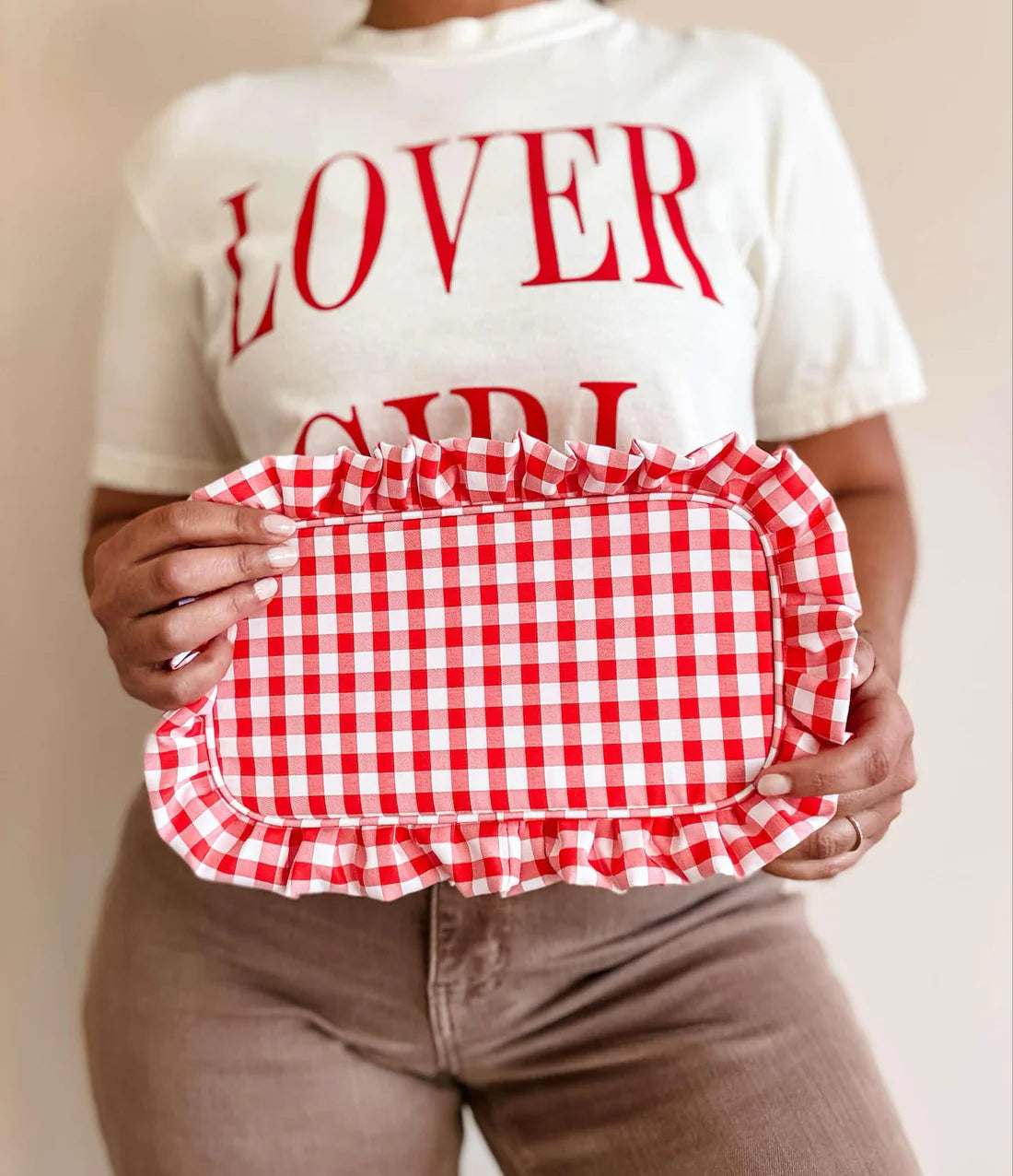 Gingham Frilly Bag