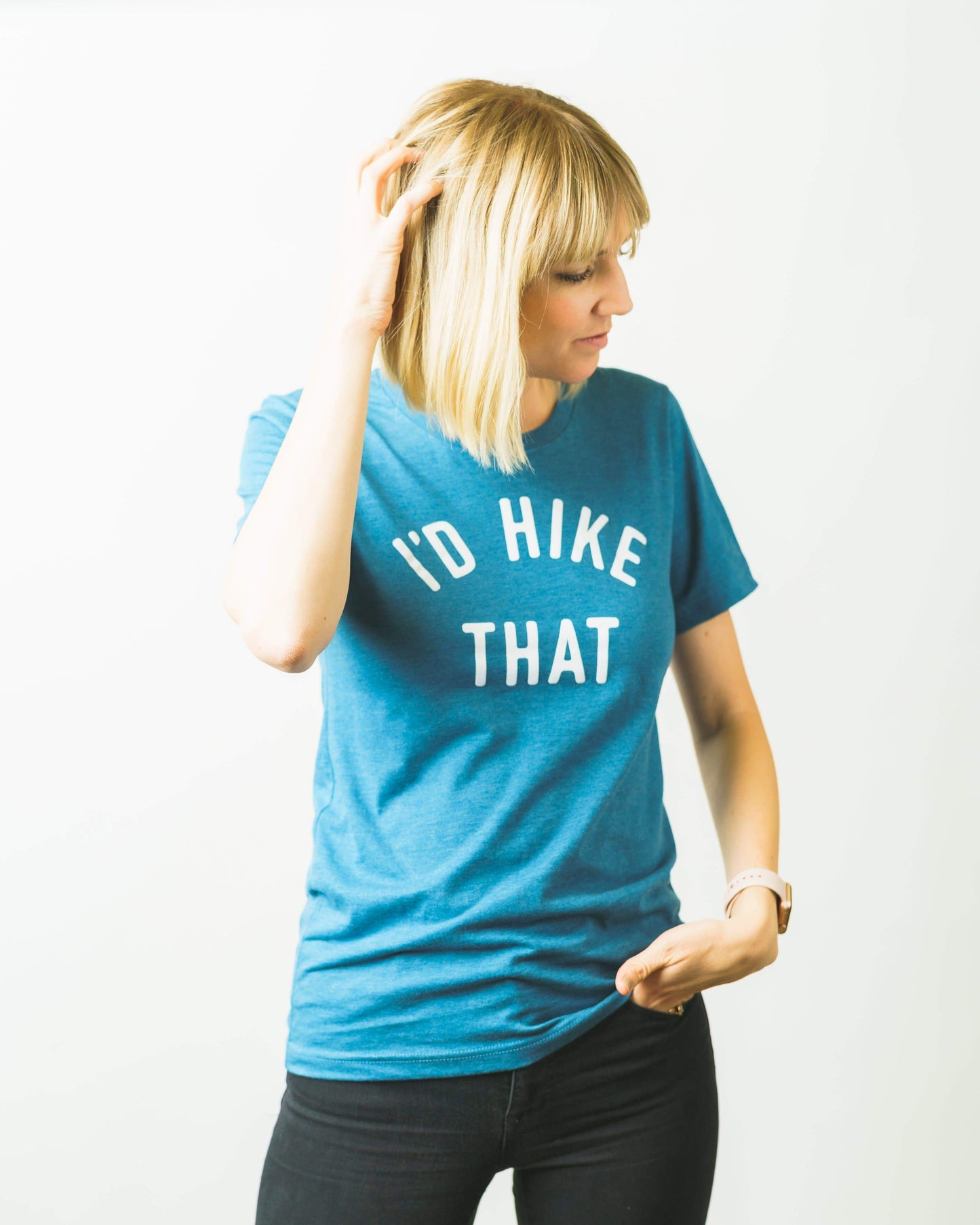 I'd Hike That Unisex Tee | Glacier Blue