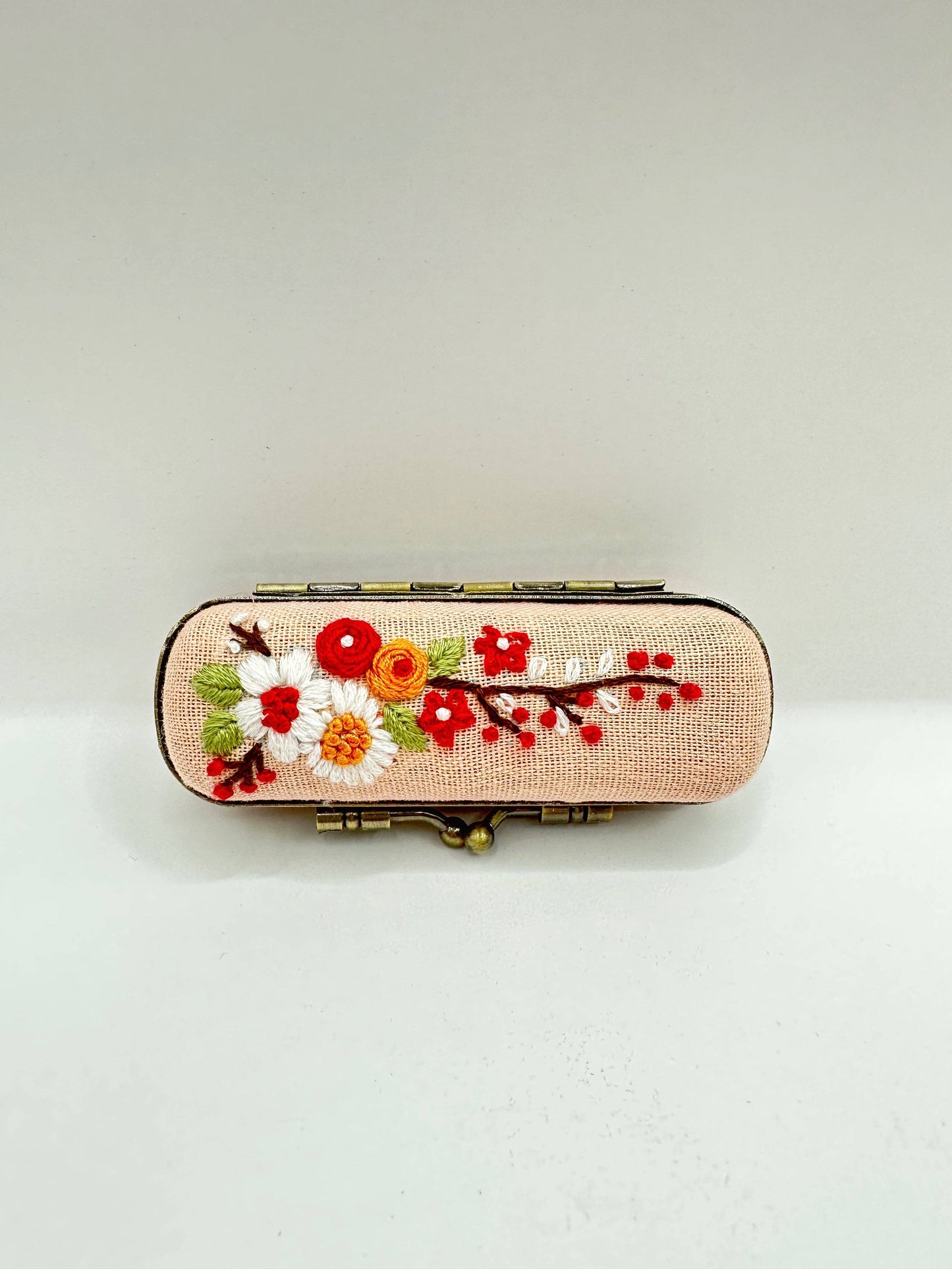 Embroidered Lipstick Case, Collection Cecilia (NO MIRROR)
