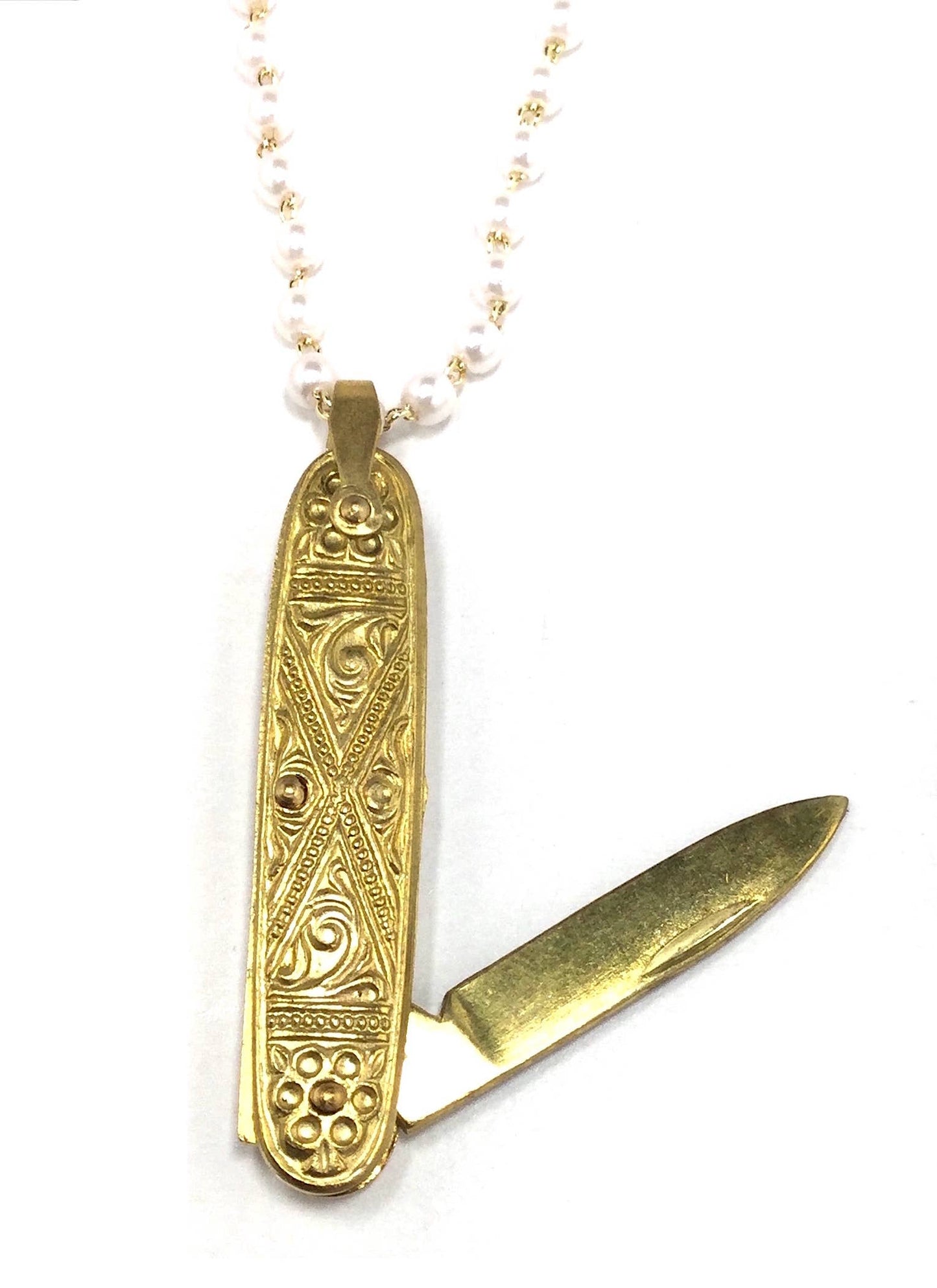 Ornate Pocket Knife Necklace