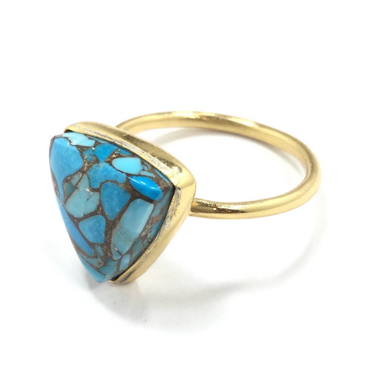 Geometric Mosaic Stud Ring