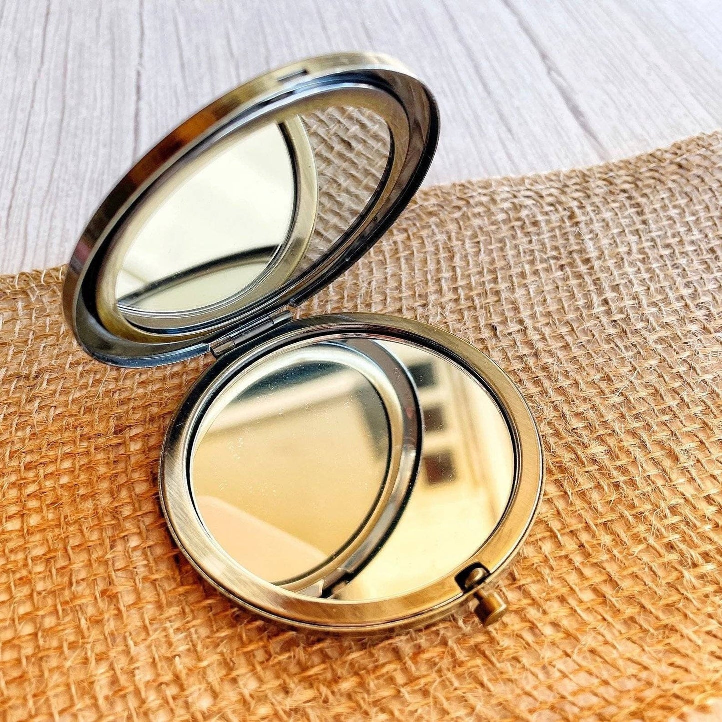 Floral Rainbow Embroidered Compact Mirror