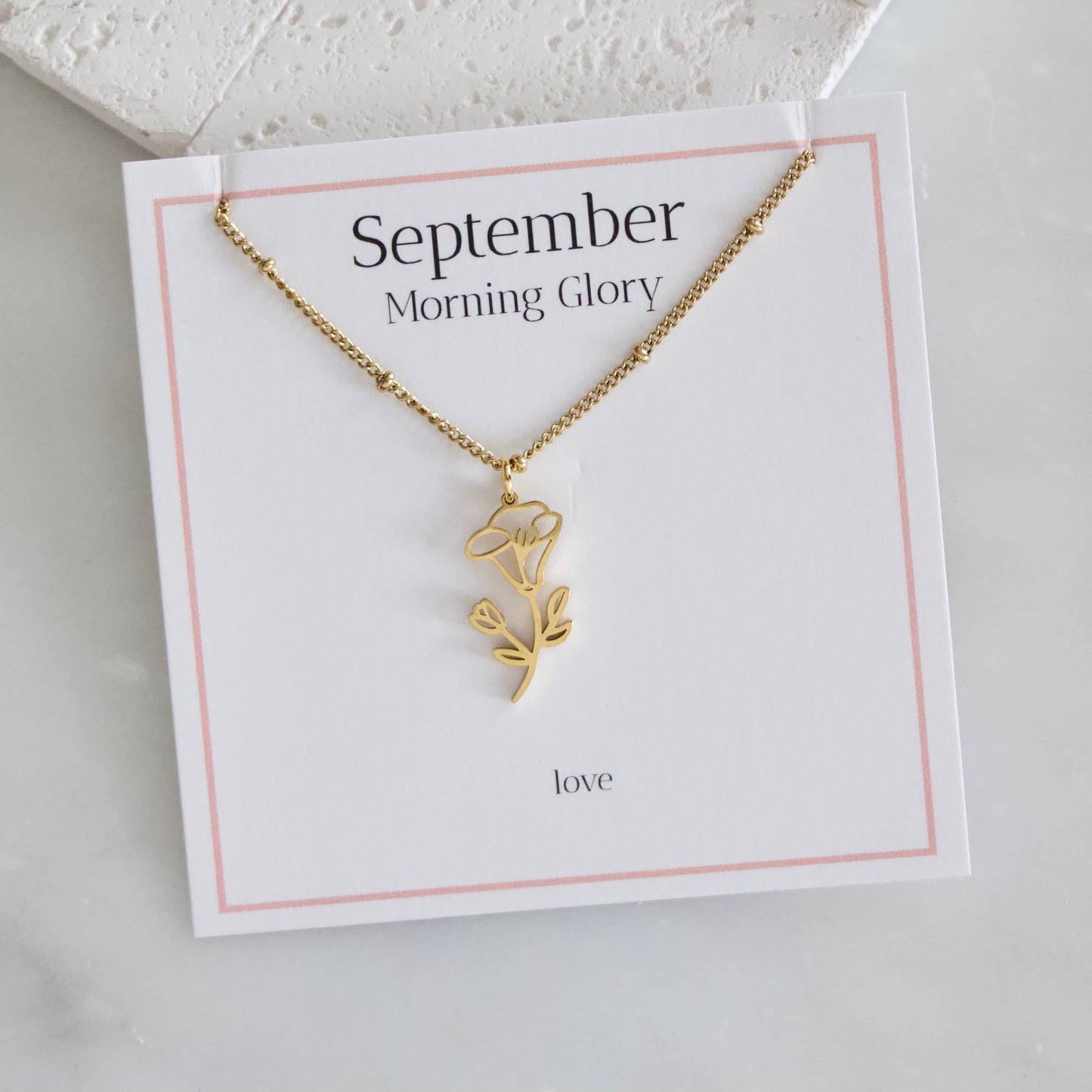12 Birth Moth Flower Necklaces With Display