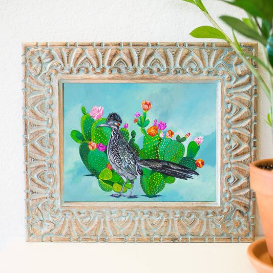 8" x 10" Southwest Roadrunner and Cacti print