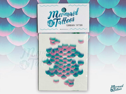 Teal Mermaid Scale Temporary Tattoo