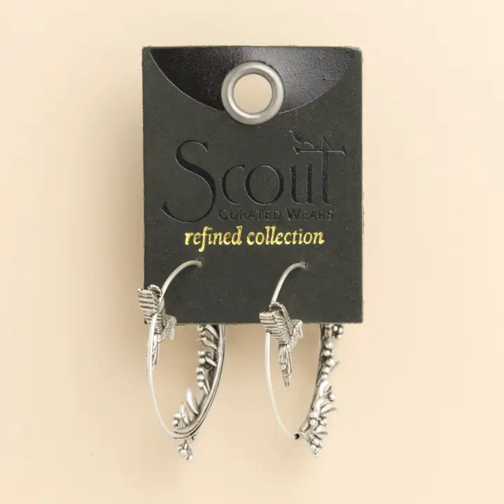Refined Hummingbird Hoop - Silver