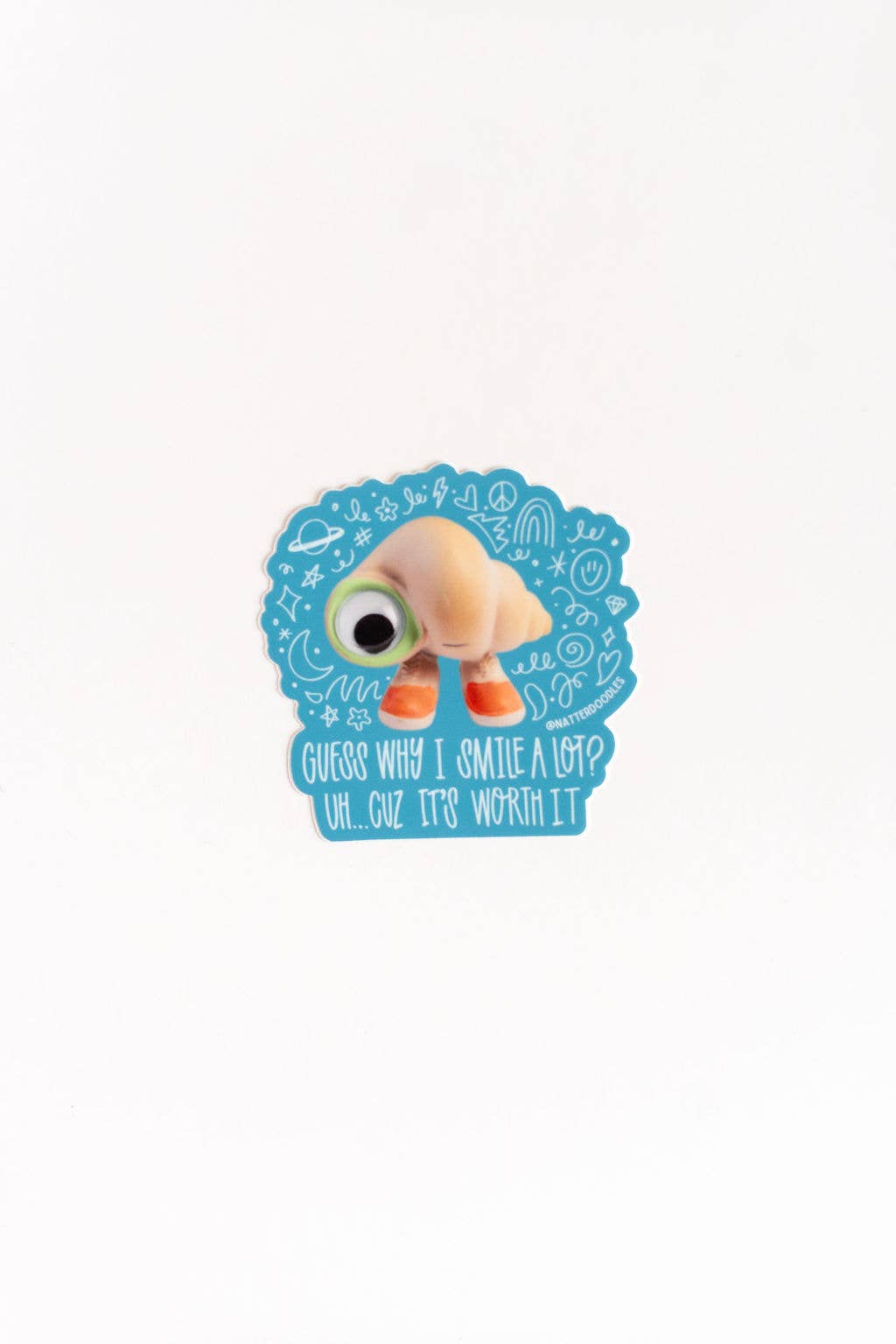 Marcel the Shell “Why I Smile a Lot” Waterproof  Sticker
