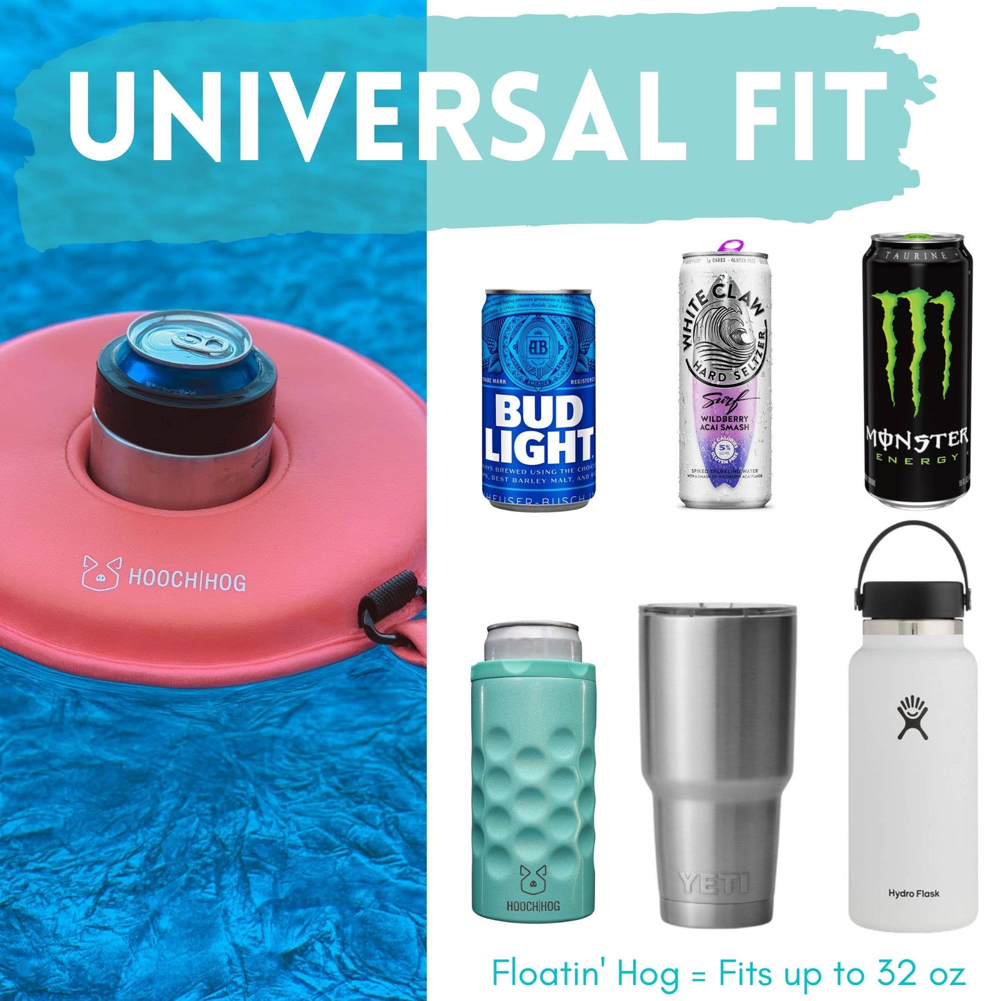 Floating Cup Holder, Can Holder & Beer Holder [Coral]