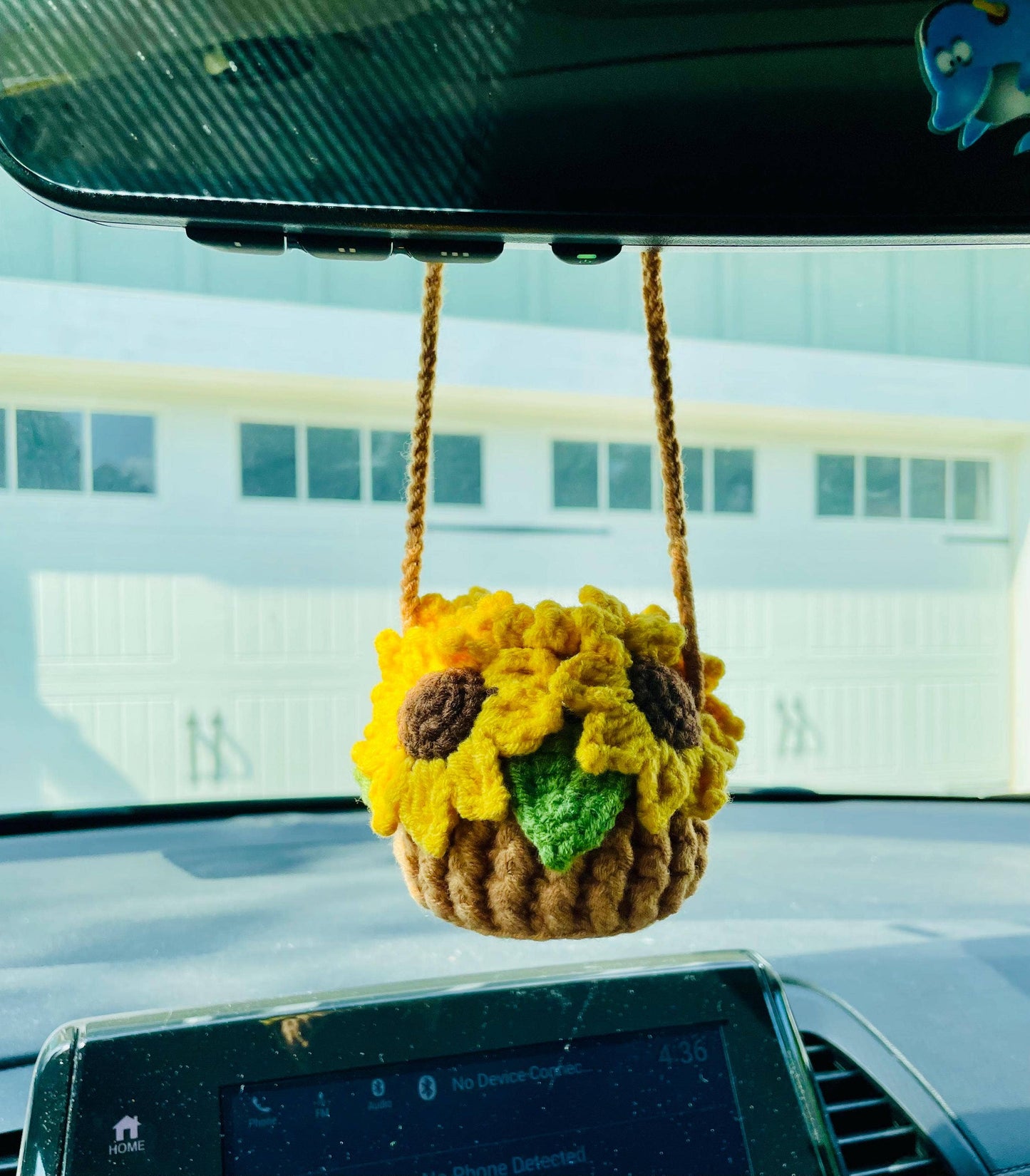 Crochet Monstera Car Hanging Plant, Rearview Mirror Plant