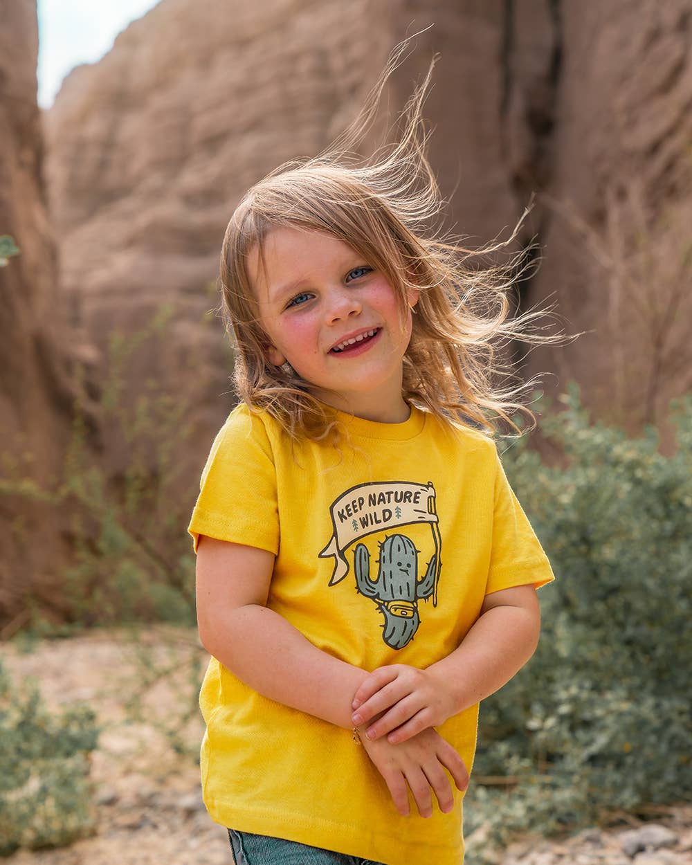 Happy Camper Saguaro Toddler Tee | Mustard