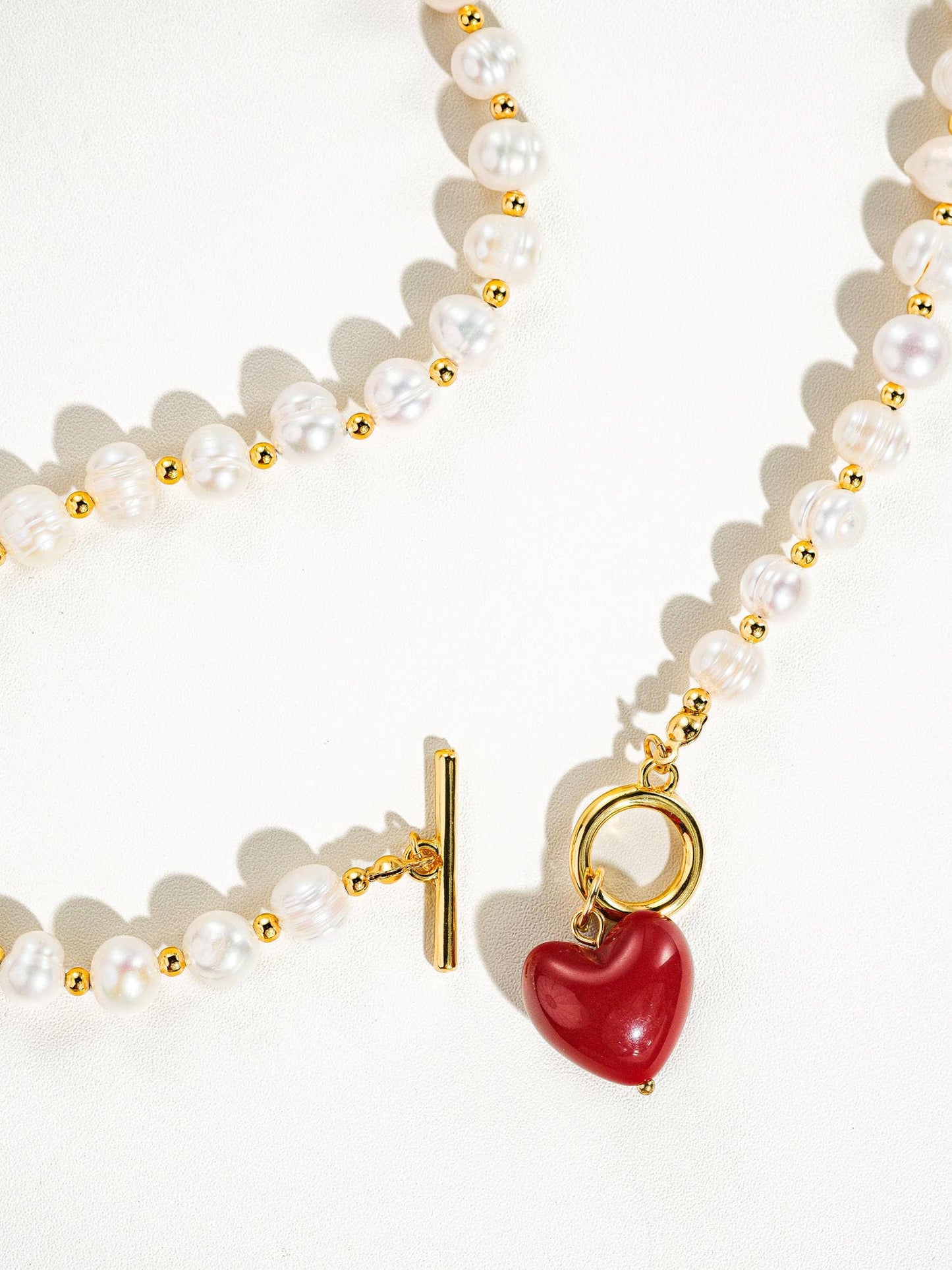 Wren Vintage Natural Pearl Heart Necklace