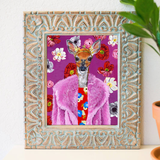 8" x 10" Boho fabulous deer fine art print