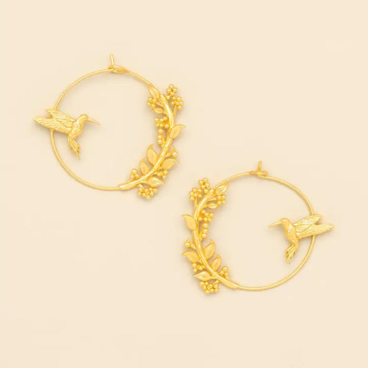 Refined Hummingbird Hoop - Gold