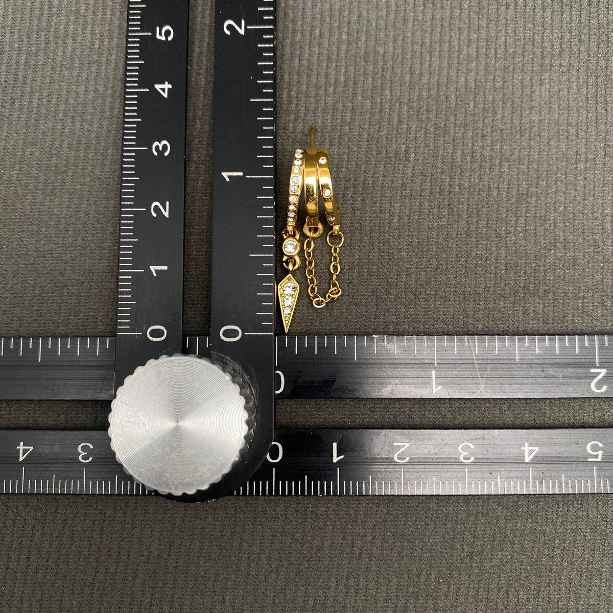 Zircon Fringe 18K Gold Plated S.Steel Stud Earrings - FGS