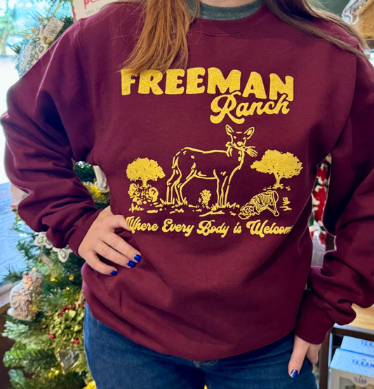Freeman Ranch Crewneck Sweatshirt - Maroon