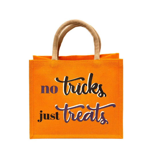 Just Treats Gift Tote   Orange/Black/Purple   12x10x8