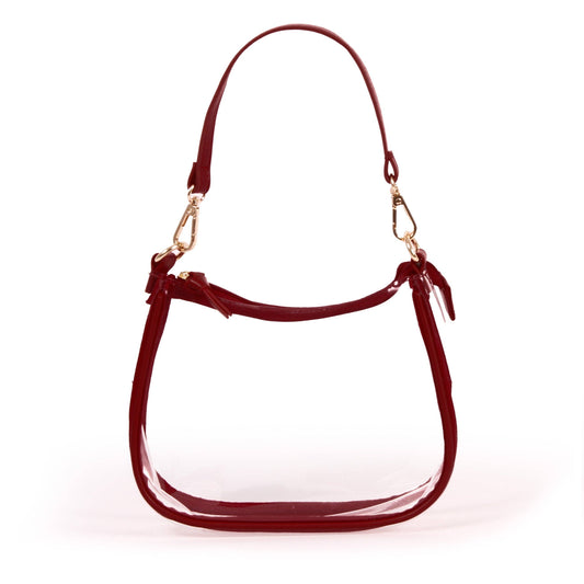 The Clara Clear Purse  Maroon