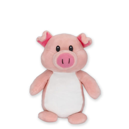Squishy Pig Plush Animal Sitting 6" Tall