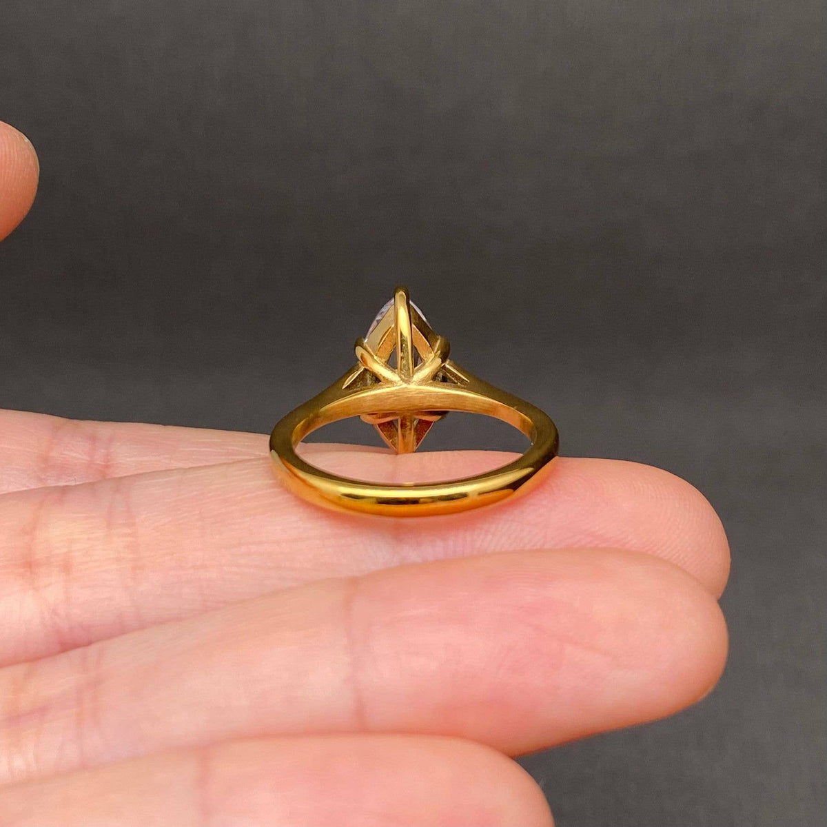 Marquise Zircon Ring | 18K Gold Plated Stainless Steel