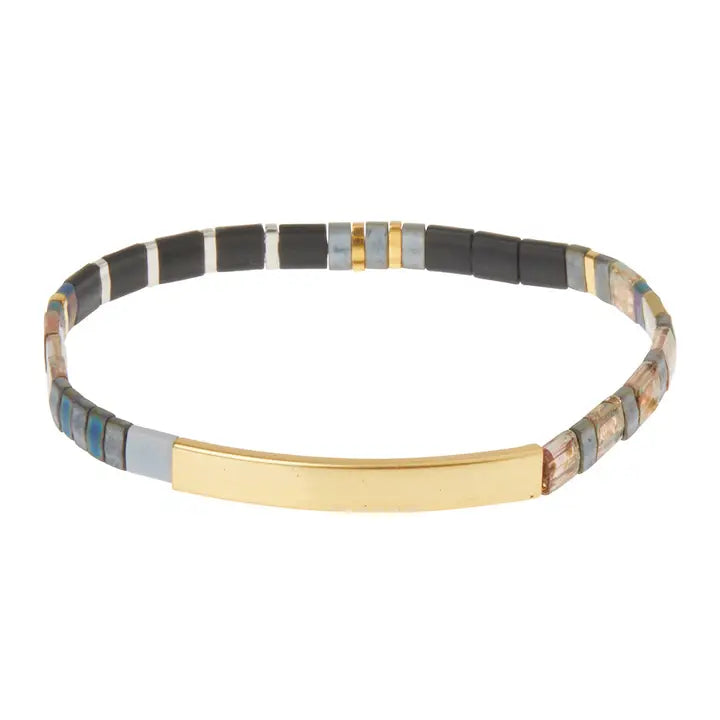 Good Karma Miyuki Bracelet - Strength & Grace Gunmetal/Gold