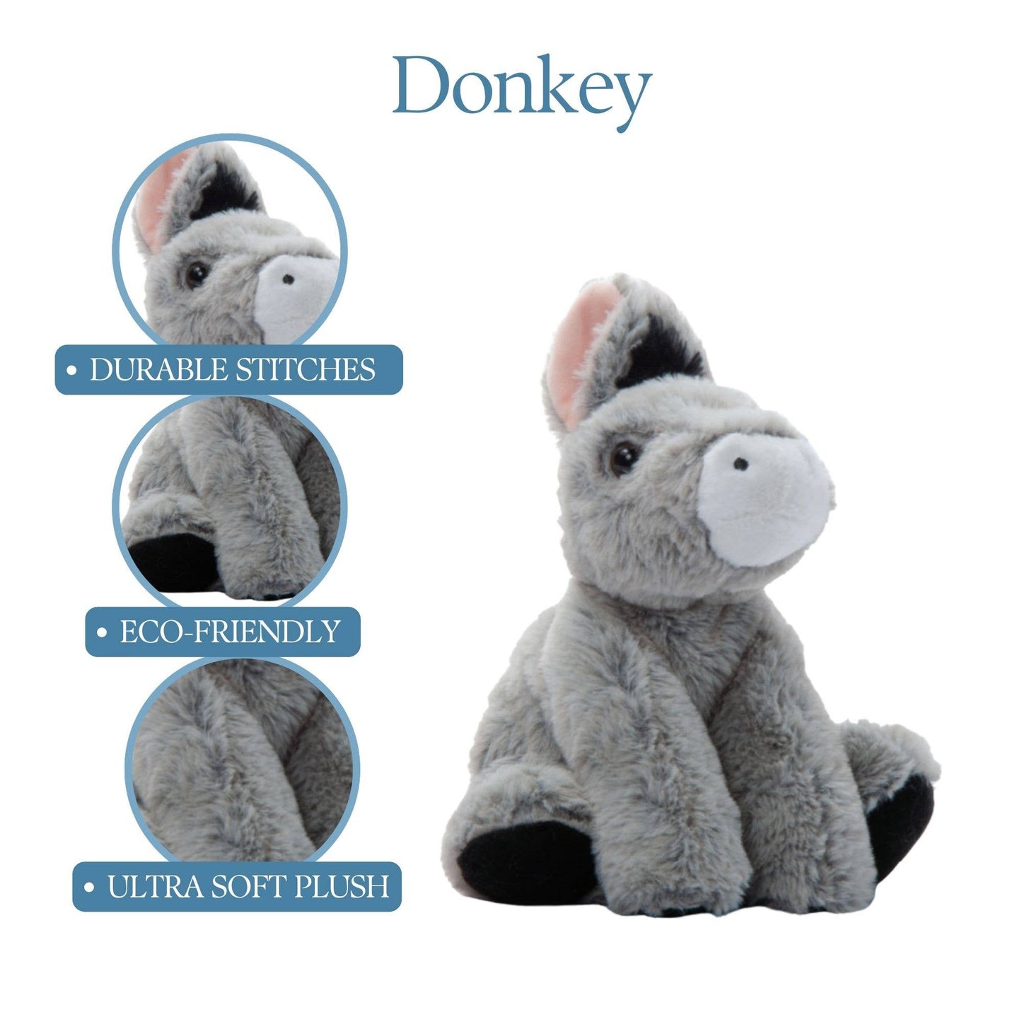 Wild Onez Donkey Small 9" (20cm) Farm/Barnyard Animal