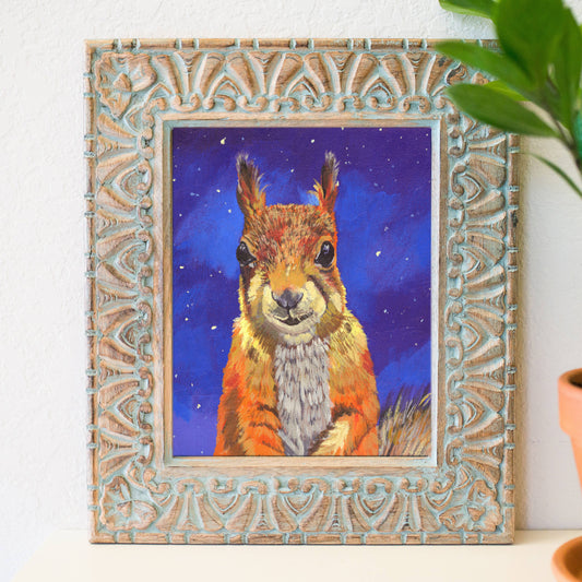 8" x 10" Squirrel and Night Sky Fine Art Print