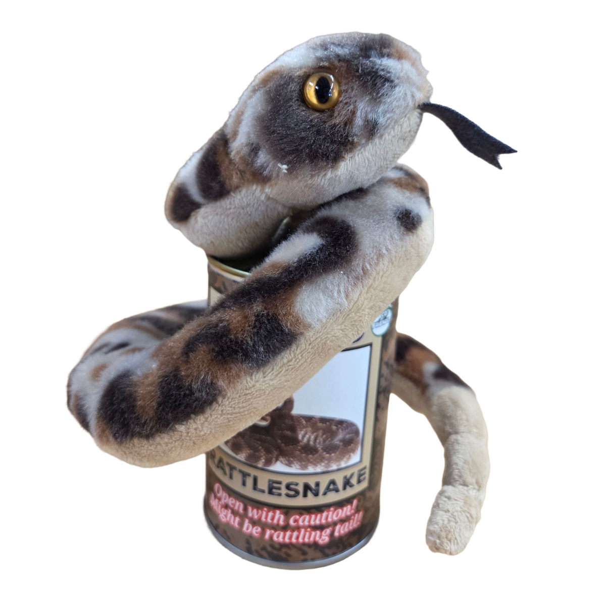 Ziggy the Canned Rattlesnake Stuffed Plush w/Funny Jokes