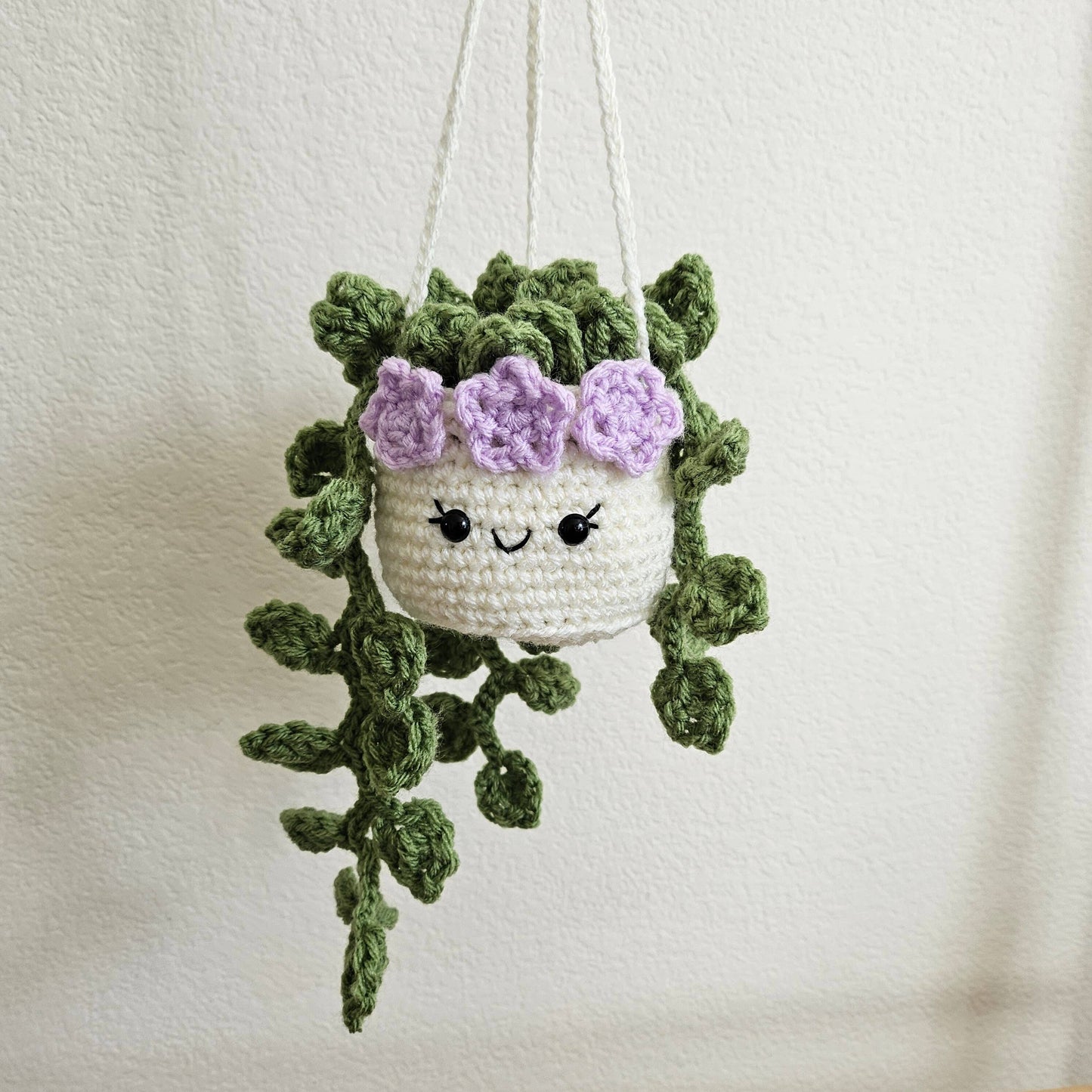 Crochet Pothos Hanging Plant, Handmade Plant For Car Decor