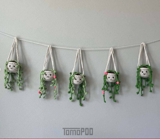Crochet Succulent Car Hanging Plant Crochet String of Pearls
