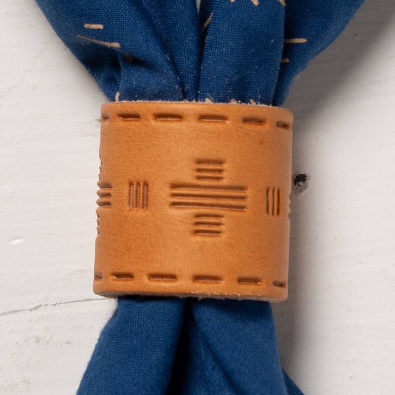 Leather bandana slide - tooled