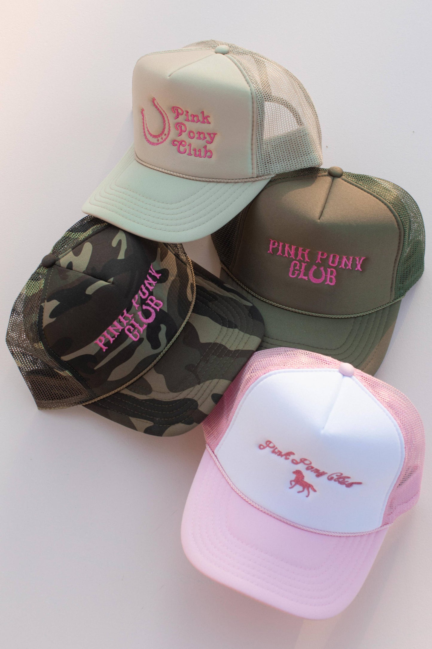 Embroidery Pink Pony Club Trucker Hat