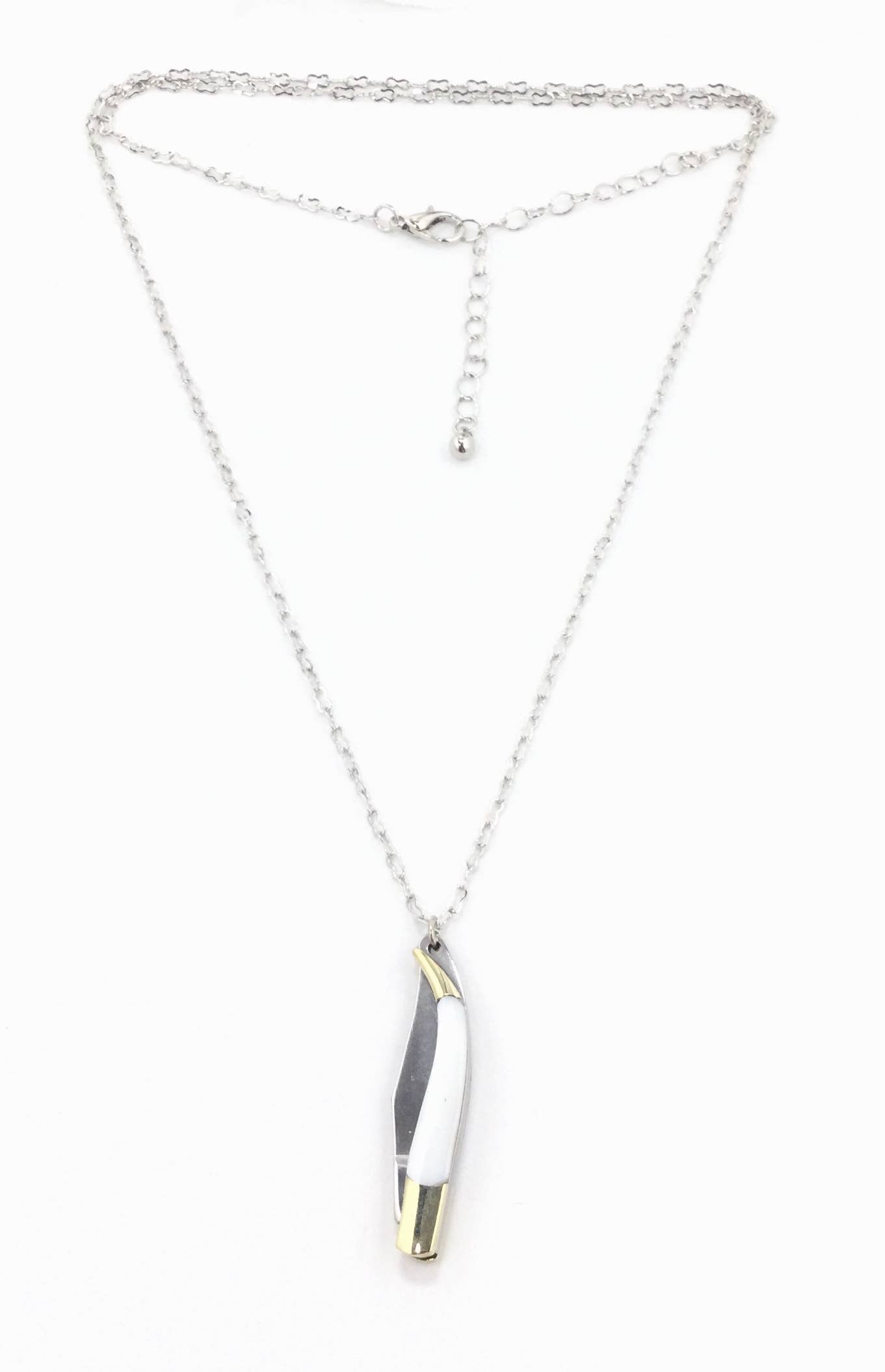 Pearl-Handled Folding Knife Necklace