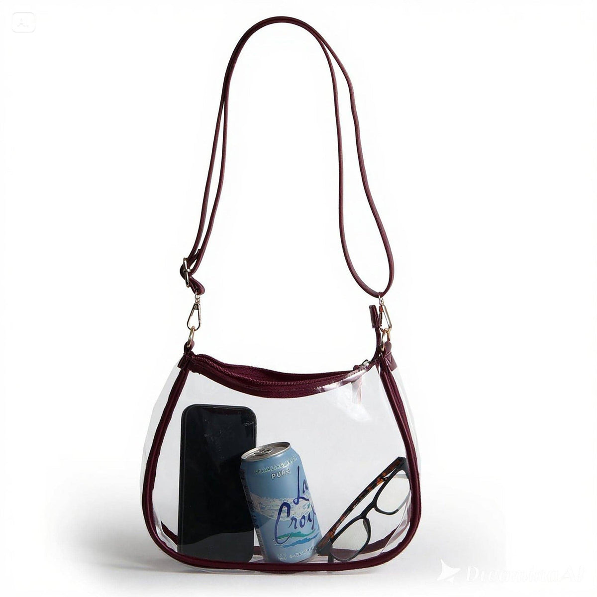 Sara Clear Purse - Maroon