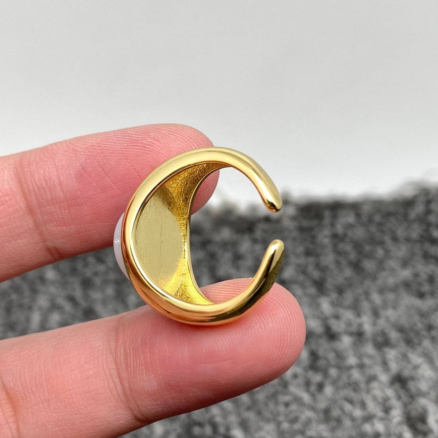 Resin Evil Eyes Gold Plated Ring