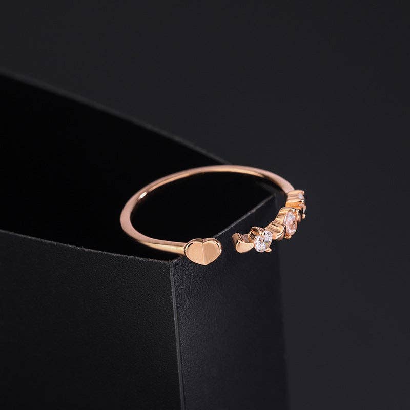 Dainty Open Heart Stacking Ring in 925 Sterling Silver