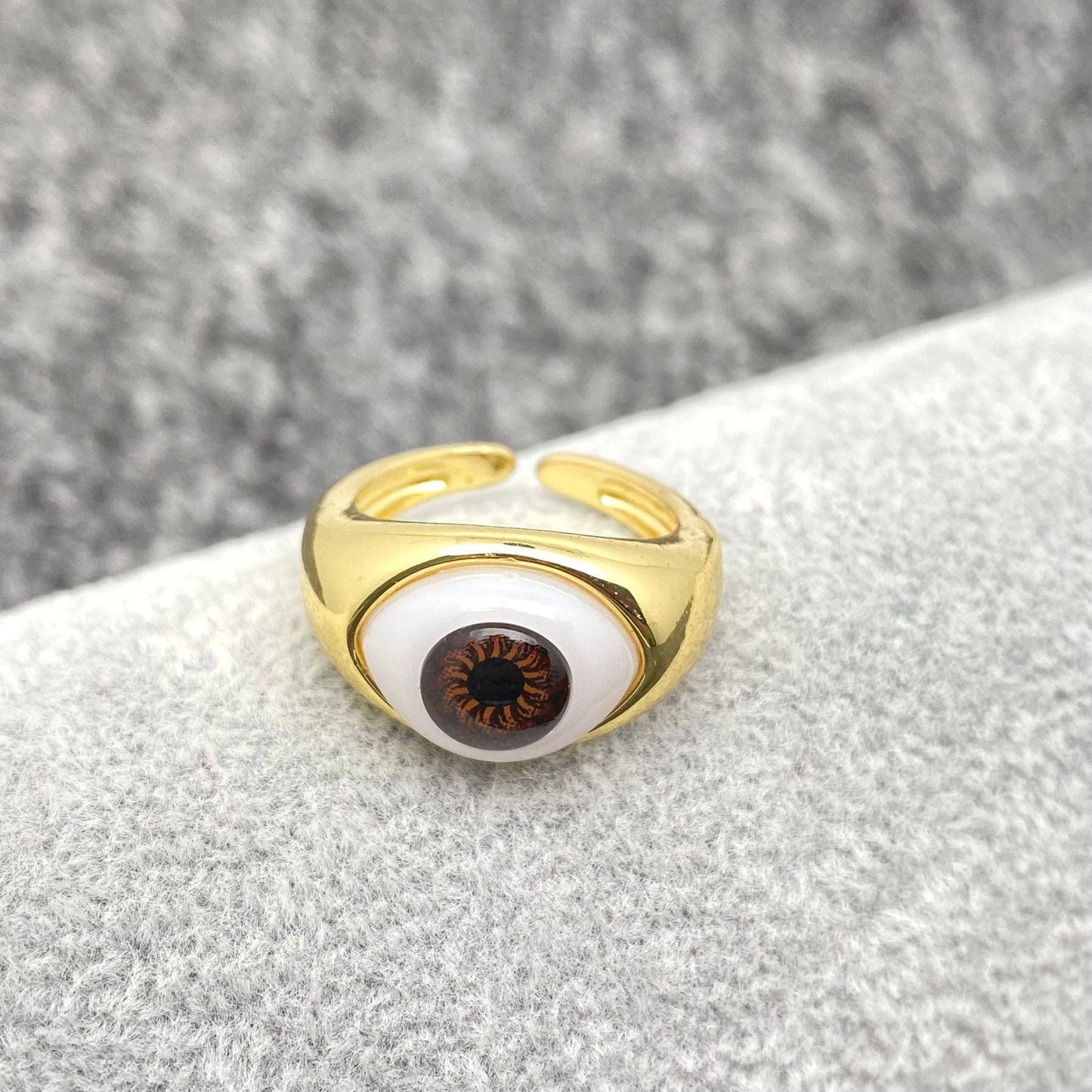 Resin Evil Eyes Gold Plated Ring