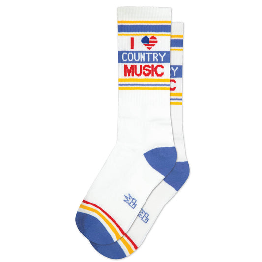 I Love Country Music Gym Crew Socks