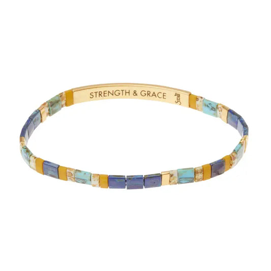 Good Karma Miyuki Bracelet - Strength & Grace Indigo/ Gold