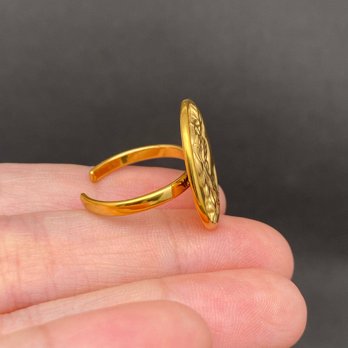 Portrait Ring | 18K Gold Plated Stainless Steel