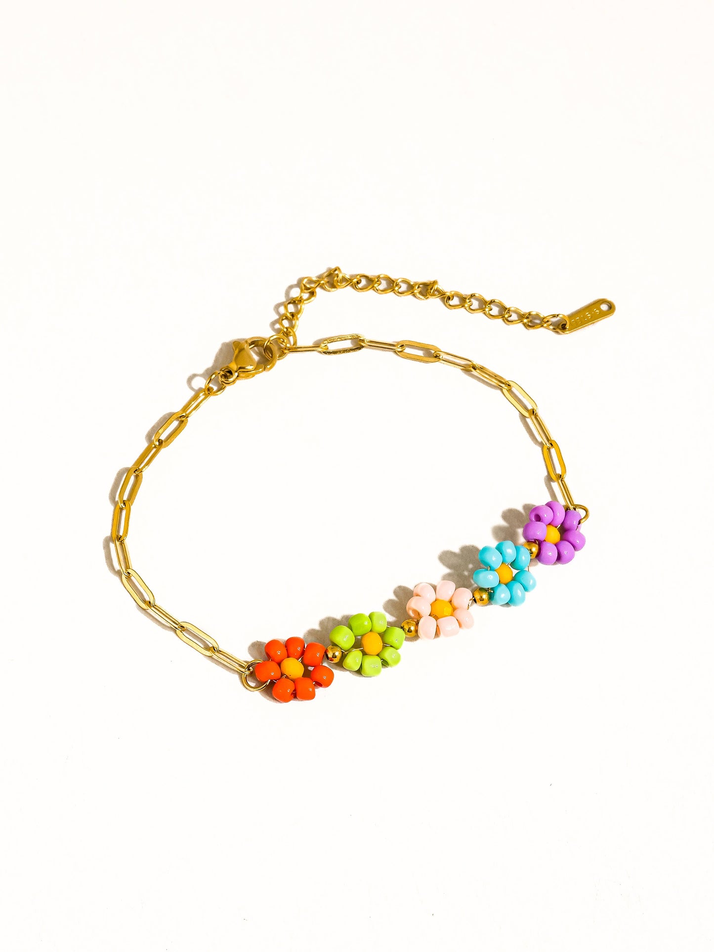Leia 18K Gold Non-Tarnish Beaded Daisy Chain Bracelet
