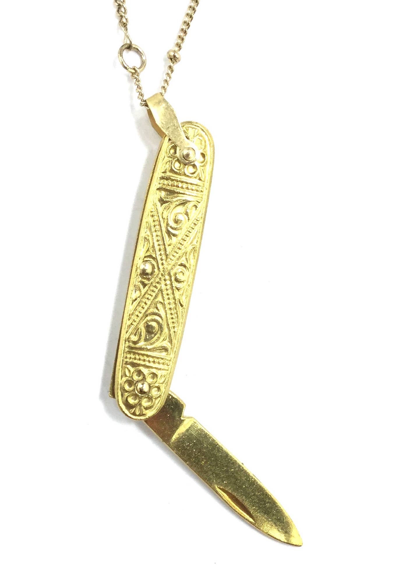 Ornate Pocket Knife Necklace