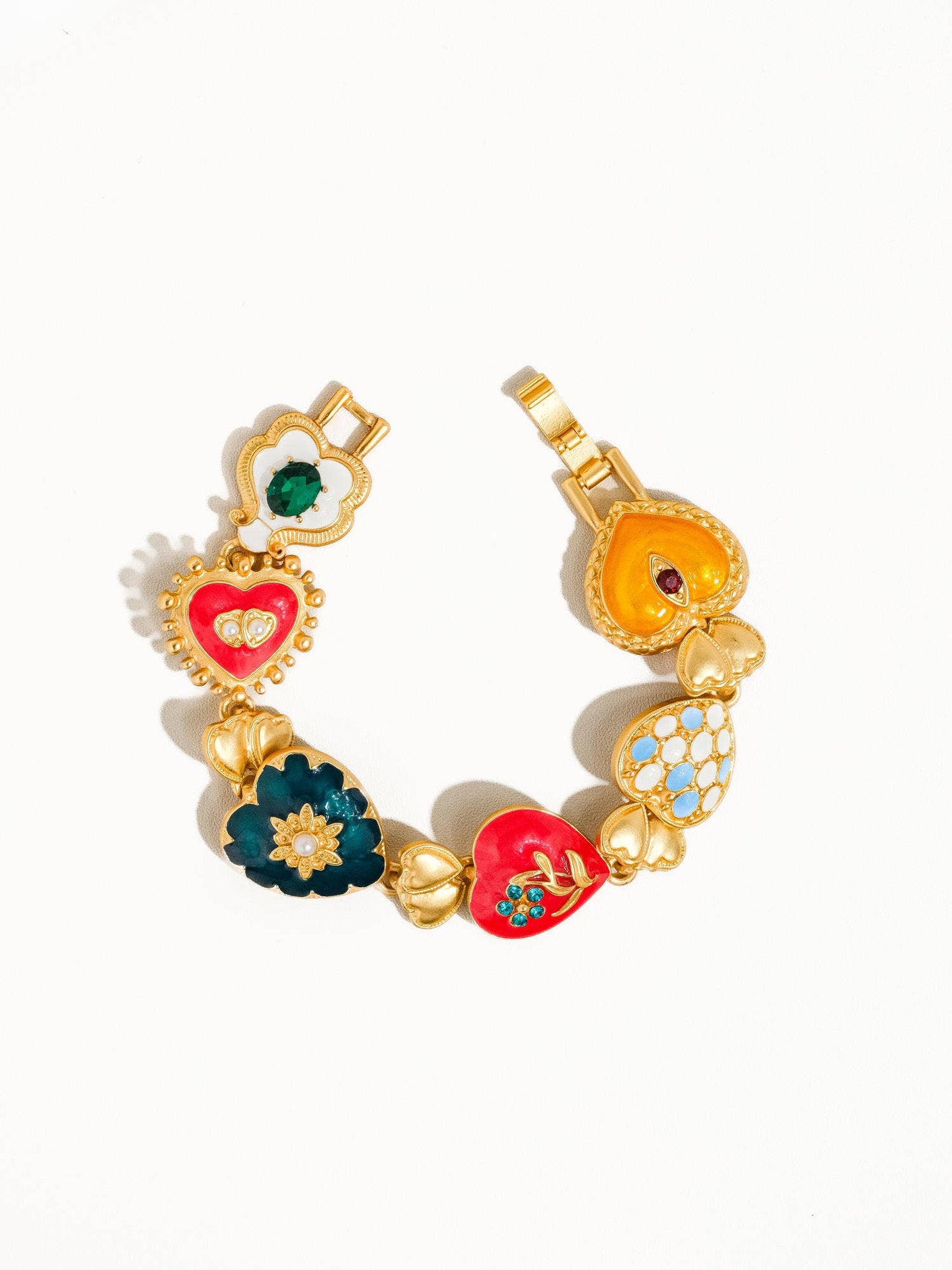 Elysian 18K Gold Boho Baroque Heart Color Bracelet