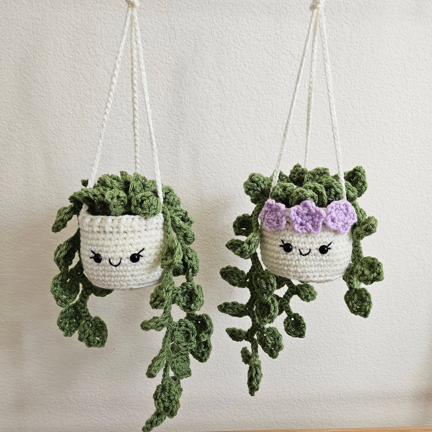 Crochet Pothos Hanging Plant, Handmade Plant For Car Decor