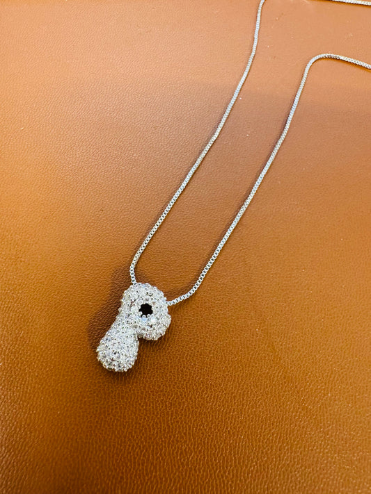 Silver Pave Stone Bubble Necklace